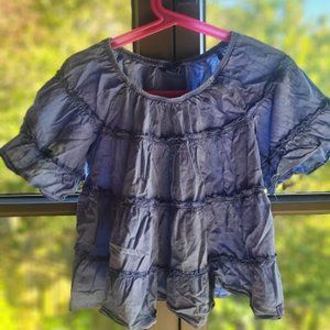 Naartjie periwinkle blue ruffle blouse, girls size 4